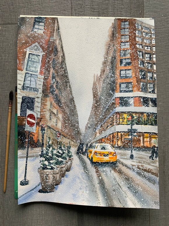 Original NEW YORK watercolor painting 9x12